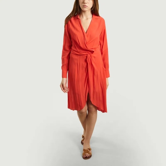 SUNCOO • Geranium Robe Carita Viscose Dress Designed In France - Picture 7 of 7